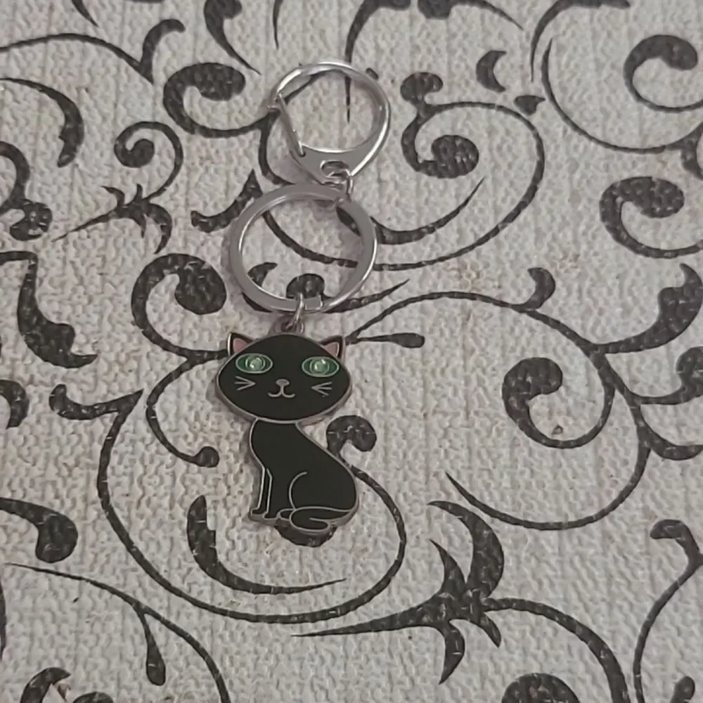 Black Cat Bag Charm / Keychain